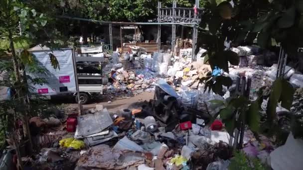 Lembongan Bali Mayıs 2022 Nusa Lembongan Daki Plastik Atık Işleme — Stok video