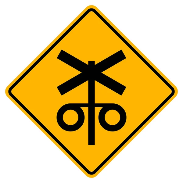 2013 Railway Level Crossing Flashing Signal Ahead Symbol Sign Vector — 스톡 벡터
