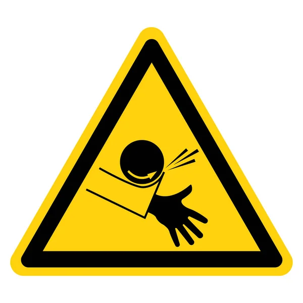Signe Symbole Danger Écrasement Illustration Vectorielle Isolement Sur Étiquette Blanche — Image vectorielle