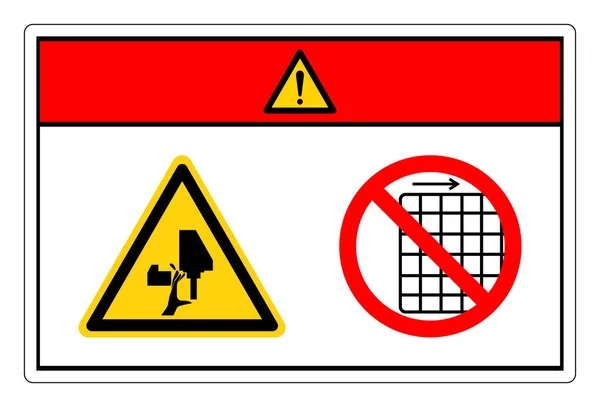 Danger Couper Danger Main Retirez Pas Signe Symbole Garde Illustration — Image vectorielle
