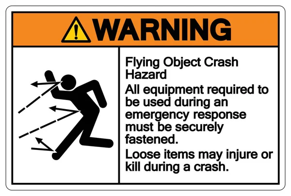 2018 Warning Flying Object Crash Hazard Symbol Sign Vector Illustration — 스톡 벡터