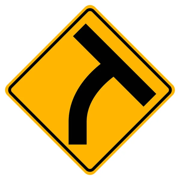 Signe Symbole Droit Approche Incurvée Intersection Illustration Vectorielle Isolé Sur — Image vectorielle
