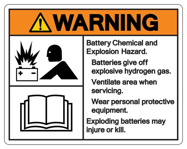 Señal Símbolo Peligro Explosión Química Batería Advertencia Ilustración Vectores Aislamiento — Vector de stock