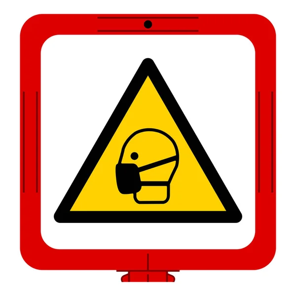 Warning Wear Mask Symbol Sign Vector Illustration Isolated White Background — Stock Vector