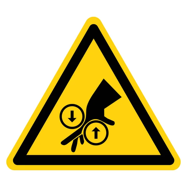 Quetschgefahr Füße Auf Klappschritten Halten Symbol Sign Vector Illustration Isolate — Stockvektor