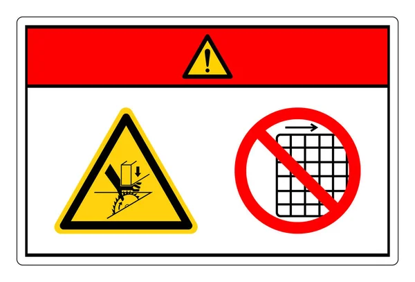 Perigo Mão Esmagamento Perigo Não Remover Sinal Símbolo Guarda Ilustração —  Vetores de Stock