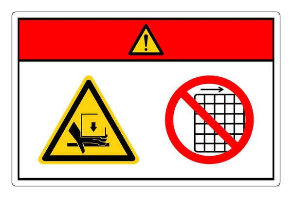 Danger Hand Crush Force Remove Guard Symbool Sign Vector Illustration — Stockvector