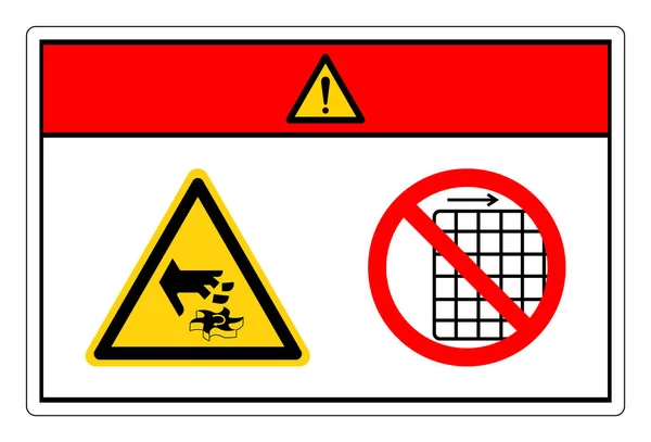 Pericolo Taglio Mano Pericolo Non Rimuovere Guardia Simbolo Segno Illustrazione — Vettoriale Stock