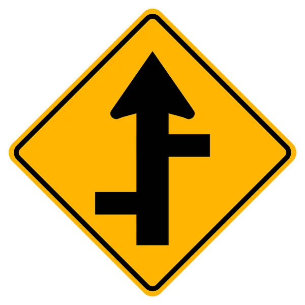 Signe Symbole Jonction Route Latérale Décalé Illustration Vectorielle Isolé Sur — Image vectorielle
