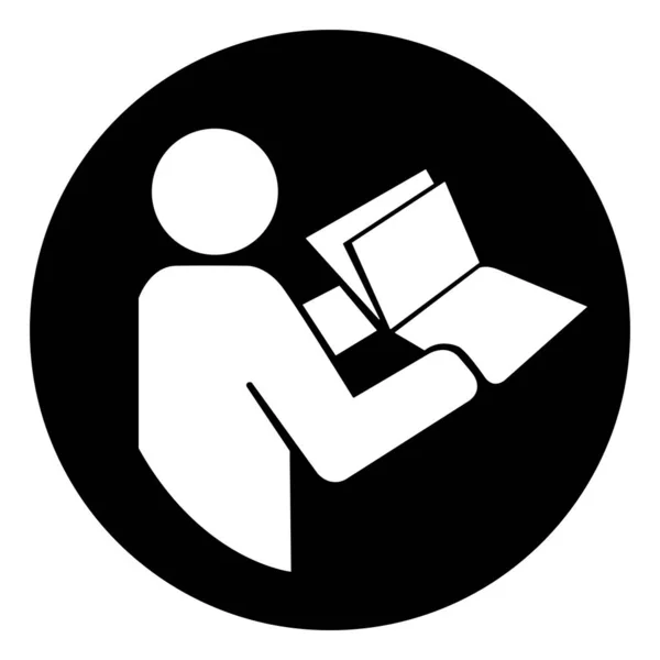 Siehe Bedienungsanleitung Booklet Symbol Zeichen Vektorillustration Isoliert Auf Weißem Hintergrund — Stockvektor