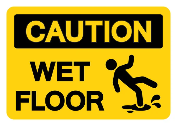Wet Floor Symbol Sign Vector Illustration Isolate White Background Label — 스톡 벡터