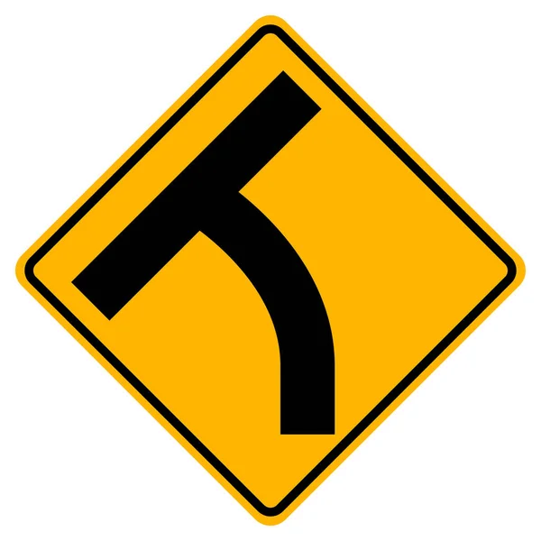 Signe Symbole Gauche Approche Incurvée Intersection Illustration Vectorielle Isolé Sur — Image vectorielle