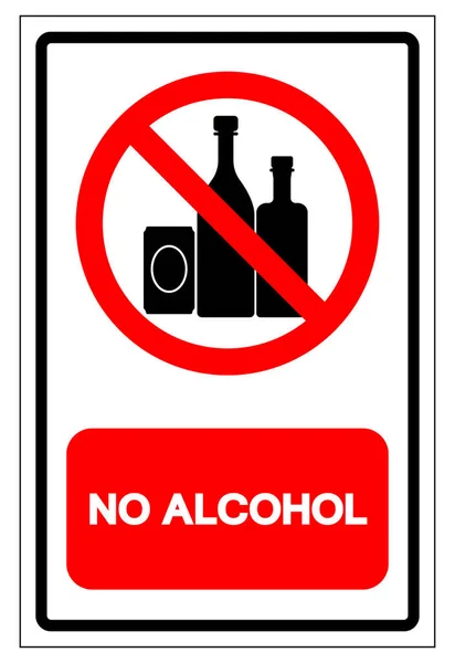 Ingen Alkoholsymbol Tecken Vektor Illustration Isolera Vit Bakgrund Etikett Eps10 — Stock vektor