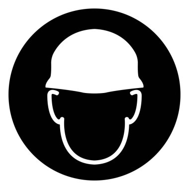 Aşınma Kafa Koruma Sembol İşareti,Vektör İllüstrasyon, Beyaz Arka Plan Etiketi Üzerine İzole. Eps10  