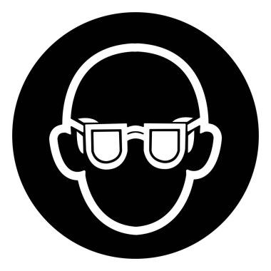 Aşınma Güvenlik Gözlükleri Giyilmelidir Sembol İşareti, Vektör İllüstrasyon, Beyaz Arka Plan Etiketi Üzerine İzole. Eps10 