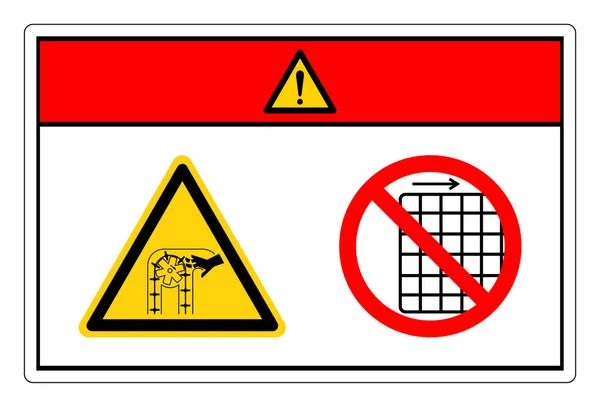 Danger Moving Parts Can Crush Cut Remove Guard Symbol Sign — Stock Vector