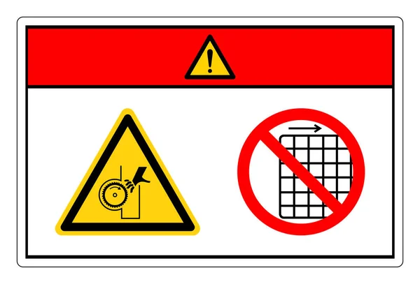 Gefahrenabwehr Und Quetschgefahr Nicht Entfernen Wachsymbol Zeichen Vektorillustration Isolieren Auf — Stockvektor