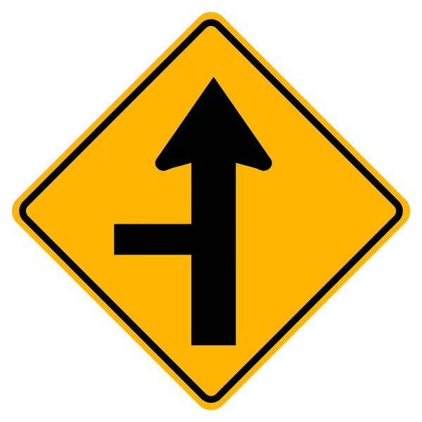 Signe Symbole Gauche Jonction Route Latérale Illustration Vectorielle Isolé Sur — Image vectorielle