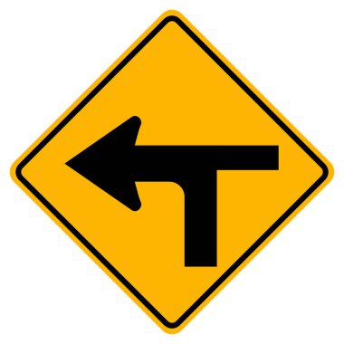 Modified Intersection Left Symbol Sign, Vector Illustration, Isolated On White Background Label .EPS10  