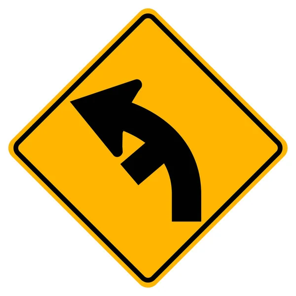 Side Road Junction Tête Droite Sur Signe Symbole Gauche Courbe — Image vectorielle