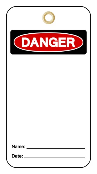 Segno Simbolo Pericolo Vuoto Tag Illustrazione Vettoriale Isolare Etichetta Sfondo — Vettoriale Stock