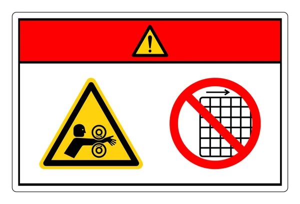 Rouleaux Enchevêtrement Bras Danger Droite Retirez Pas Signe Symbole Garde — Image vectorielle