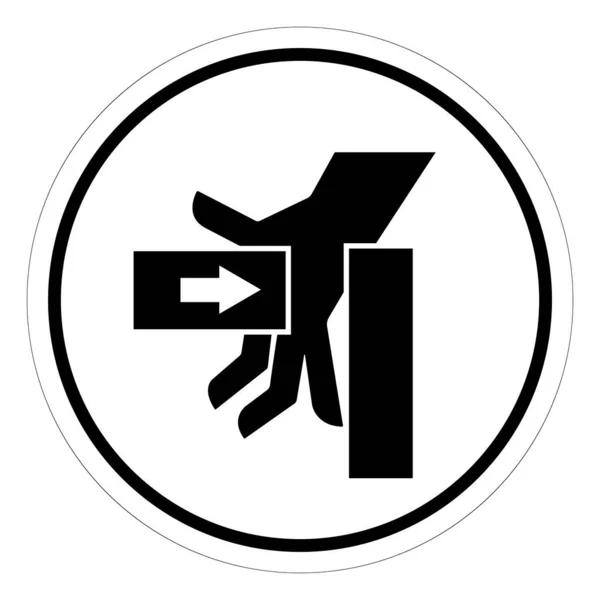 Ręczna Siła Zgniatania Lewej Strony Znaku Symbolu Koła Ilustracja Wektora — Wektor stockowy