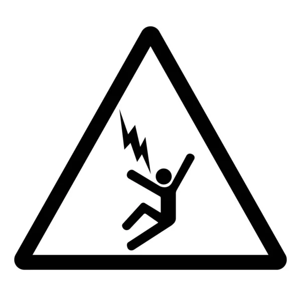Προειδοποίηση Σύμβολο Κινδύνου Ηλεκτροπληξίας Διανυσματική Απεικόνιση Απομονώσει Λευκό Φόντο Ετικέτα — Διανυσματικό Αρχείο