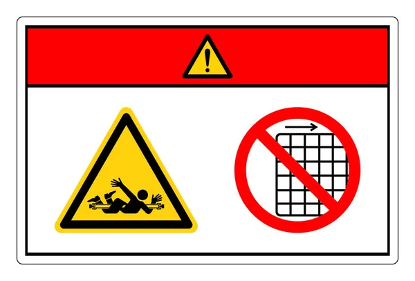 Emmêlement Danger Arbre Rotatif Retirez Pas Signe Symbole Garde Illustration — Image vectorielle