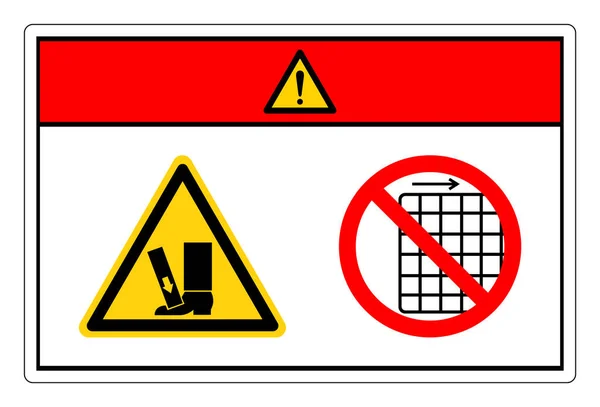 危险足部破碎力从上而下不要移除警戒线符号符号 矢量图解 白色背景标记上的隔离 Eps10 — 图库矢量图片