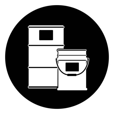 Boya Drum Alan Sembol İşareti,Vektör Çizimi, Beyaz Arka Plan Etiketi Üzerine İzole. Eps10  