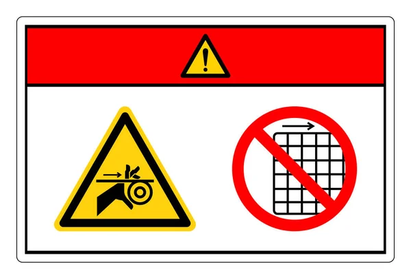 Danger Hand Entanglement Belt Rollers Remove Guard Symbol Sign Vector — Archivo Imágenes Vectoriales