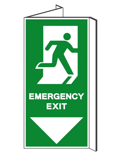 Emergency Exit Symbool Sign Vector Illustration Isoleer Wit Achtergrond Label — Stockvector