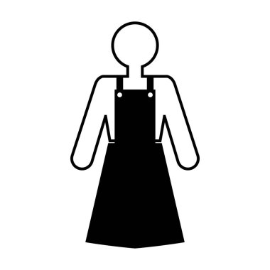 Önlük Siyah Simge, Vektör İllüstrasyonu, Beyaz Arkaplan Etiketi İzole Et. EPS10 
