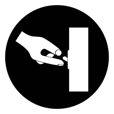 Sembol Işaretini Aç ,Vektör Çizimi, Beyaz Arka Plan Etiketini Yalıt. Eps10 