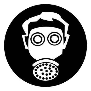 Wear Respirator Symbol Sign,Vektör İllüstrasyon, Beyaz Arka Plan Etiketi Üzerine İzole. Eps10  