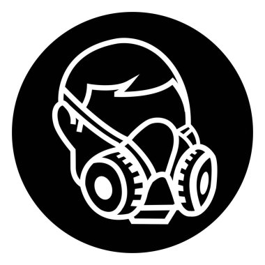 Wear Respirator Symbol Sign,Vektör İllüstrasyon, Beyaz Arka Plan Etiketi Üzerine İzole. Eps10  