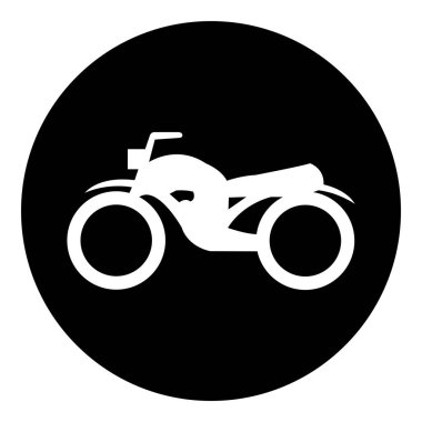 Motosiklet park sembolü işareti, vektör illüstrasyon, beyaz arka plan etiketi üzerinde izole . Eps10 