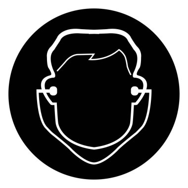 Kulak tıkacı Sembol İşareti, Vektör İllüzyonu, İzole Edilmiş Beyaz Arkaplan Etiketi. EPS10  