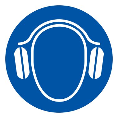 Aşınma Kulak Koruma Sembol İşareti, Vektör İllüstrasyon, Beyaz Arka Plan Etiketi Üzerine İzole. Eps10  