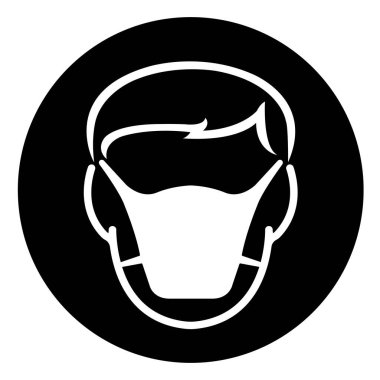 Yüz İzi Koruma Sembolü İşareti, Vektör İllüzyonu, Beyaz Arkaplan Etiketinde İzole Edilmiş. EPS10  