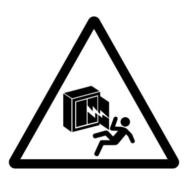 Tehlikeli Gerilim Sembol İşareti, Vektör İllüzyonu, Beyaz Arkaplan Etiketinde İzole EPS10. 