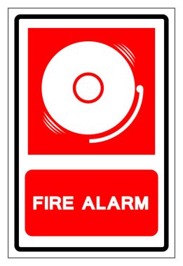 Yangın Alarmı Sembol İşareti, Vektör İllüzyonu, Beyaz Arkaplan Etiketinde İzole Edin. EPS10 