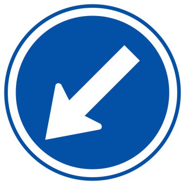 Sol Trafik Tabelasını, Vektör Resmini, Beyaz Arkaplan Etiketini İzole Et. Bölüm 10 