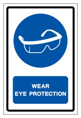 Göz Koruma Sembolü İşareti, Vektör İllüzyonu, Beyaz Arkaplan Etiketinde İzole Edilmiş. EPS10  