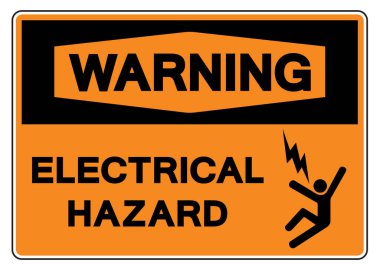 Uyarı Elektriksel Tehlike Sembol İşareti, Vektör İllüstrasyonu, Beyaz Arkaplan Etiketinde İzole Edilme. EPS10 