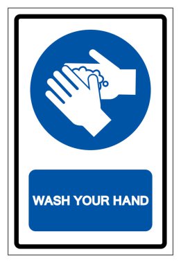 El Sembol İşaretini Yıka, Vektör İllüzyonu, Beyaz Arkaplan Etiketinde İzole Edilmiş. EPS10 