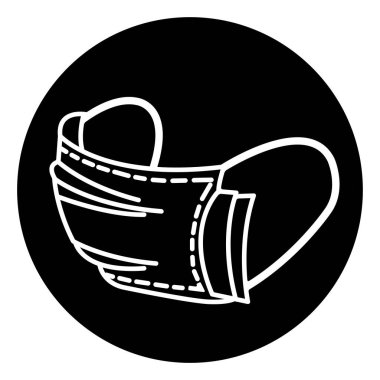 Yüz Maskesi Sembol İşareti, Vektör İllüzyonu, Beyaz Arkaplan Etiketinde İzole Et. EPS10  