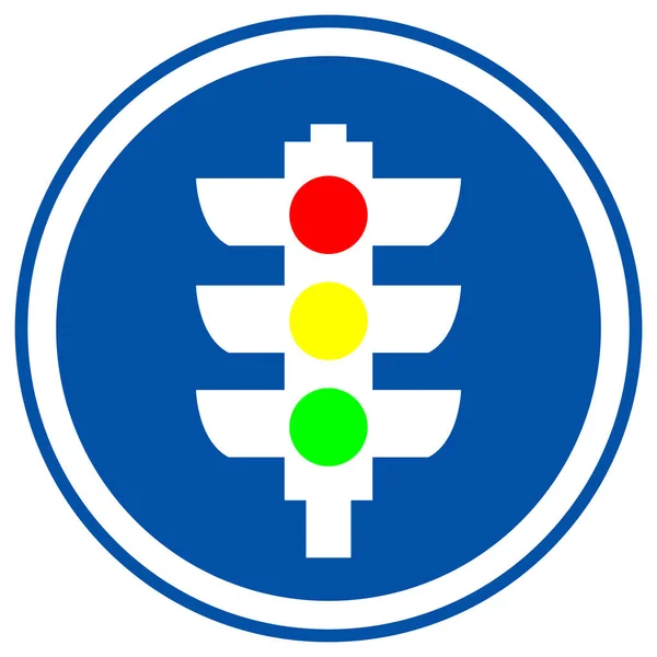 Trafik Işığı Uyarısı Vektör Illüstrasyonu Beyaz Arkaplanda Tecrit Semboller Etiket — Stok Vektör