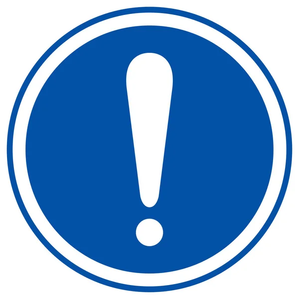Avertissement Prudence Symbole Bleu Signe Illustration Vectorielle Isoler Sur Étiquette — Image vectorielle